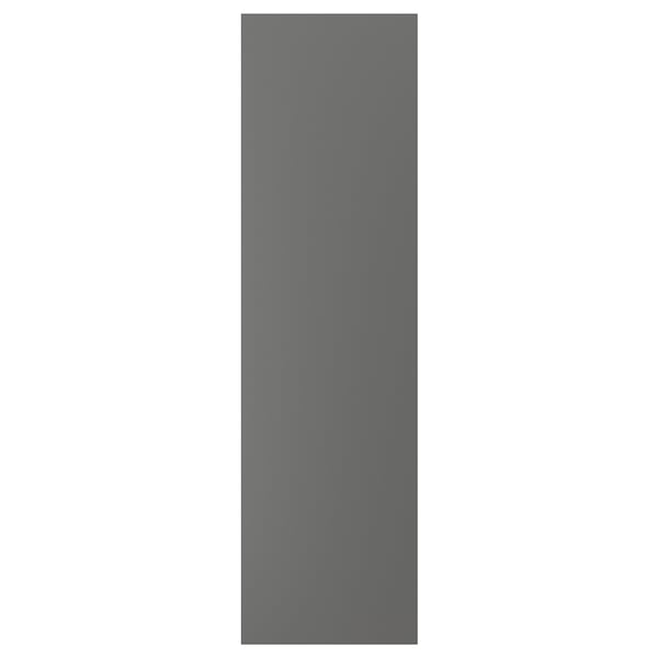 Panneau rectangulaire gris foncé, probablement un couvercle d’armoire, avec une finition lisse, des bords en plastique et un design simple.