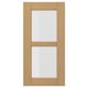 FORSBACKA : porte d’armoire de cuisine en bois de chêne clair avec panneau de verre, design chaleureux et rectangulaire.