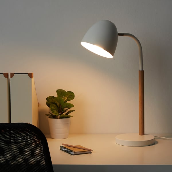 FRANSALG Lampe de bureau, bambou blanc - IKEA