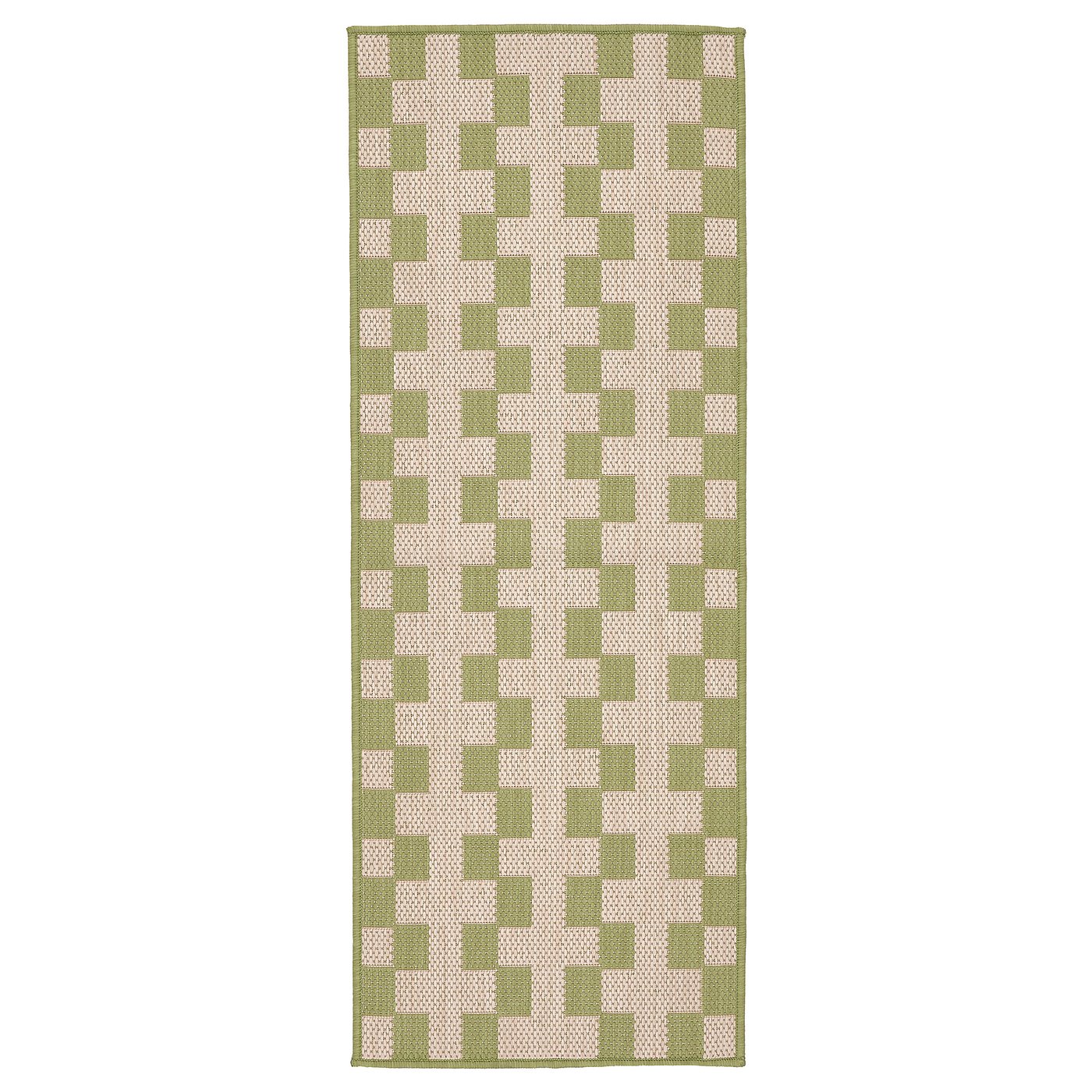 GÅNGSTIG Tapis de cuisine - tissé à plat vert/blanc cassé 45x120 cm