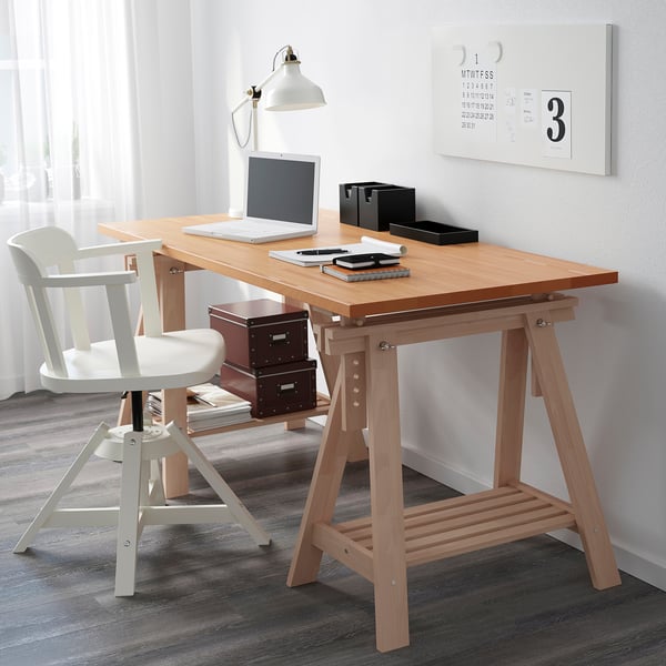 GERTON / FINNVARD Table, hêtre, 155x75 cm