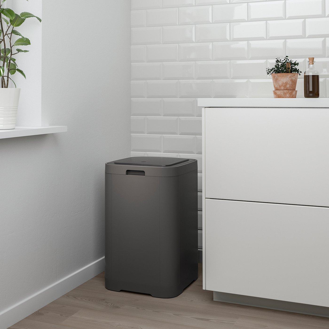 Gigantisk Poubelle Ouverture A Pression Gris Fonce 60 L Ikea