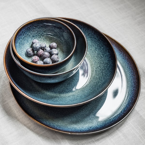 GLADELIG Assiette creuse, bleu, 21 cm IKEA