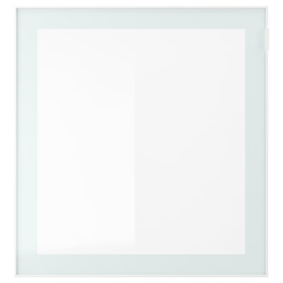 GLASSVIK : porte en verre dépoli blanc, design moderne. Forme rectangulaire, utilisée pour le stockage.