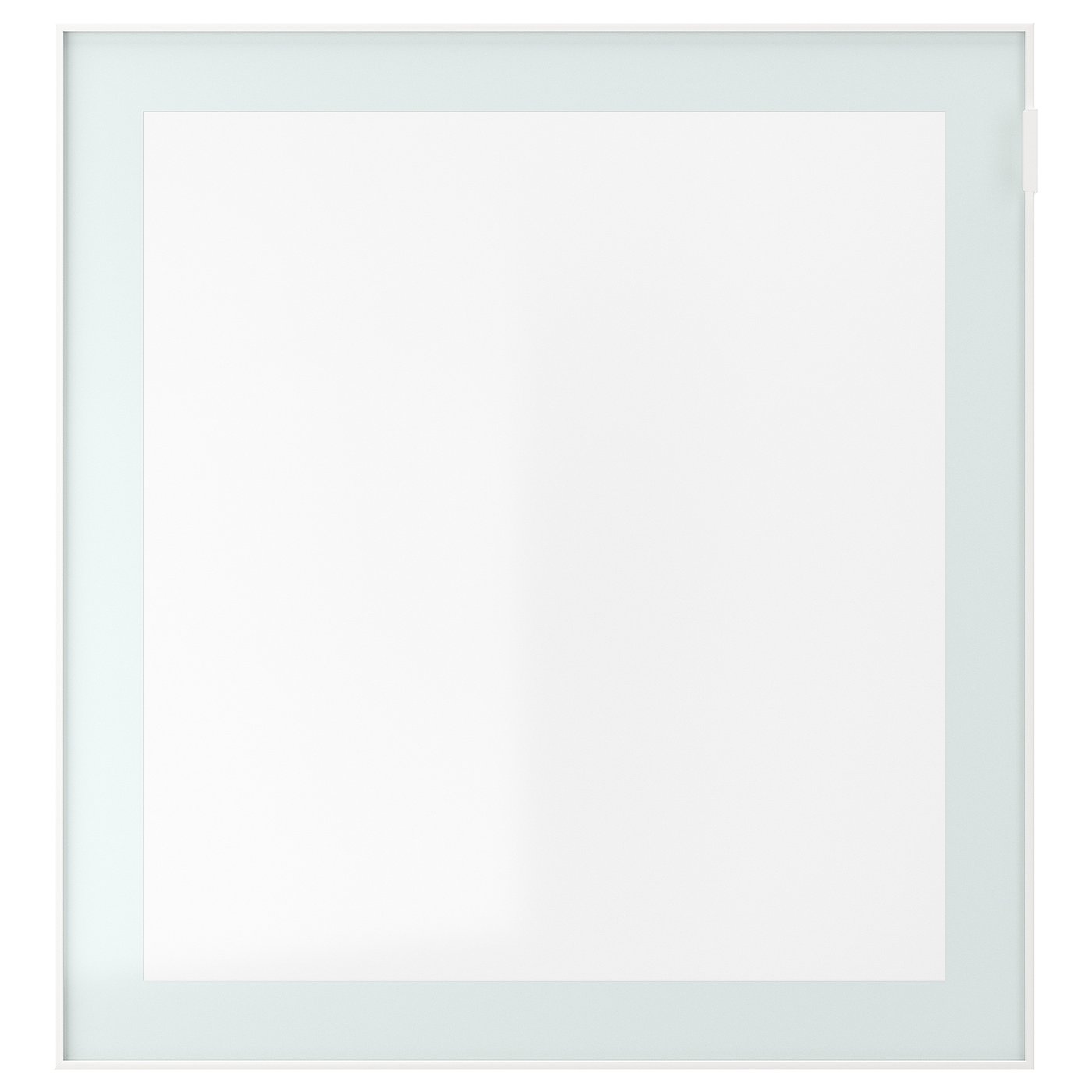 GLASSVIK Porte vitrée - blanc/vert clair verre transparent 60x64 cm
