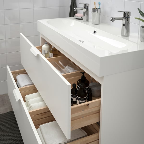 Godmorgon Braviken Meuble Lavabo 2tir Blanc Mitigeur Lavabo Brogrund 100x48x68 Cm Ikea