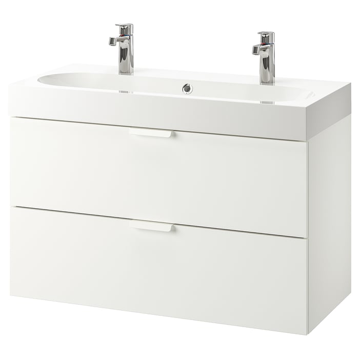 Meuble Vasque IKEA Godmorgon 2 Tiroirs - Gris Foncé Brillant - 60 Cm - Neuf (peut Nécessiter Assemblage)