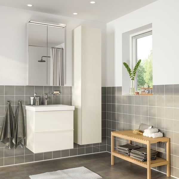 Godmorgon Odensvik Mobilier Salle De Bain 5 Pieces Brillant Blanc Dalskar Mitigeur Lavabo Ikea