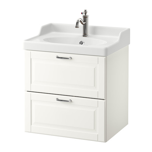 GODMORGON / RÄTTVIKEN Meuble lavabo 2tir - Kasjön blanc - IKEA