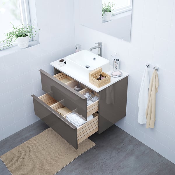 Ajoutez A La Liste D Achat Godmorgon Tolken Horvik Meuble Lavabo Av Lav A Poser 45x32 Brillant Gris Blanc Mitigeur Lavabo Brogrund 82x49x72 Cm Ikea