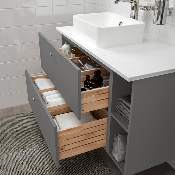 godmorgon tolken horvik mobilier salle de bain 7 pieces gillburen gris fonce marbre mitigeur lavabo brogrund ikea