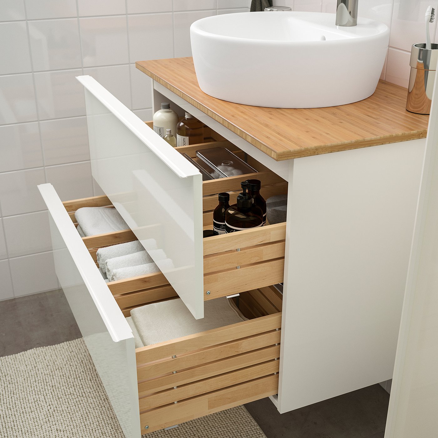 godmorgon tolken tornviken mobilier salle de bain 6 pieces brillant blanc bambou dalskar mitigeur lavabo 82 cm ikea