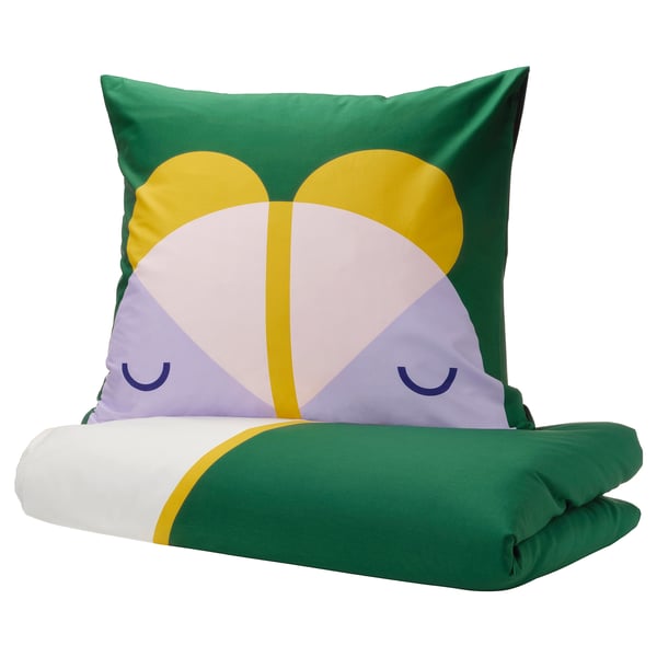 GREJSIMOJS Housse de couette et 1 taie, multicolore, 150x200/65x65 cm