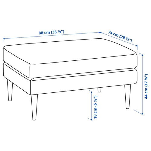 Illustration avec les mesures du produit : GRILLSTORP.