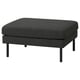 Option : Repose-pieds GRILLSTORP gris foncé avec bords arrondis, tissu durable, pieds en métal noir.