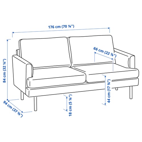 Illustration avec les mesures du produit : GRILLSTORP.