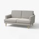Le canapé GRILLSTORP est un élégant biplace gris clair avec un design moderne. Il a des bras carrés, des jambes en bois effilées, et une allure chaleureuse et accueillante.