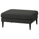 Pouf GRILLSTORP, gris, rembourré, carré, quatre pieds fuselés.
