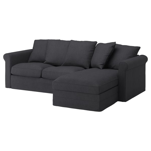 Gronlid Housse Canape 3 Pl Avec Meridienne Sporda Gris Fonce Ikea