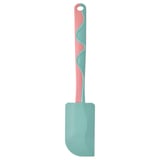 Spatule GUBBRÖRA, menthe et rose, lame en silicone, poignée en ABS, incurvée, se suspend pour un accès facile.
