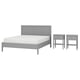 GULLABERG Mobilier chambre, lot de 3, gris, 140x200 cm