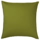 Coussin GURLI carré vert, uni jaune-vert, 100 % coton.