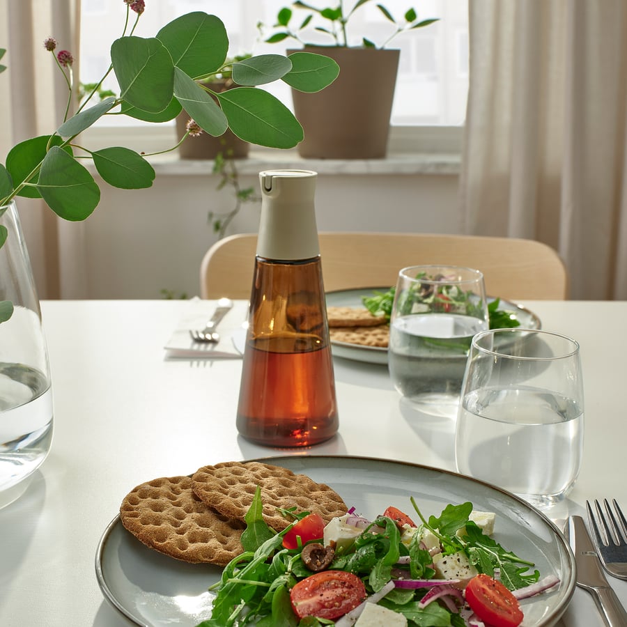 HALVTOM Bouteille avec bec verseur, verre/brun, 19 cm - Suisse