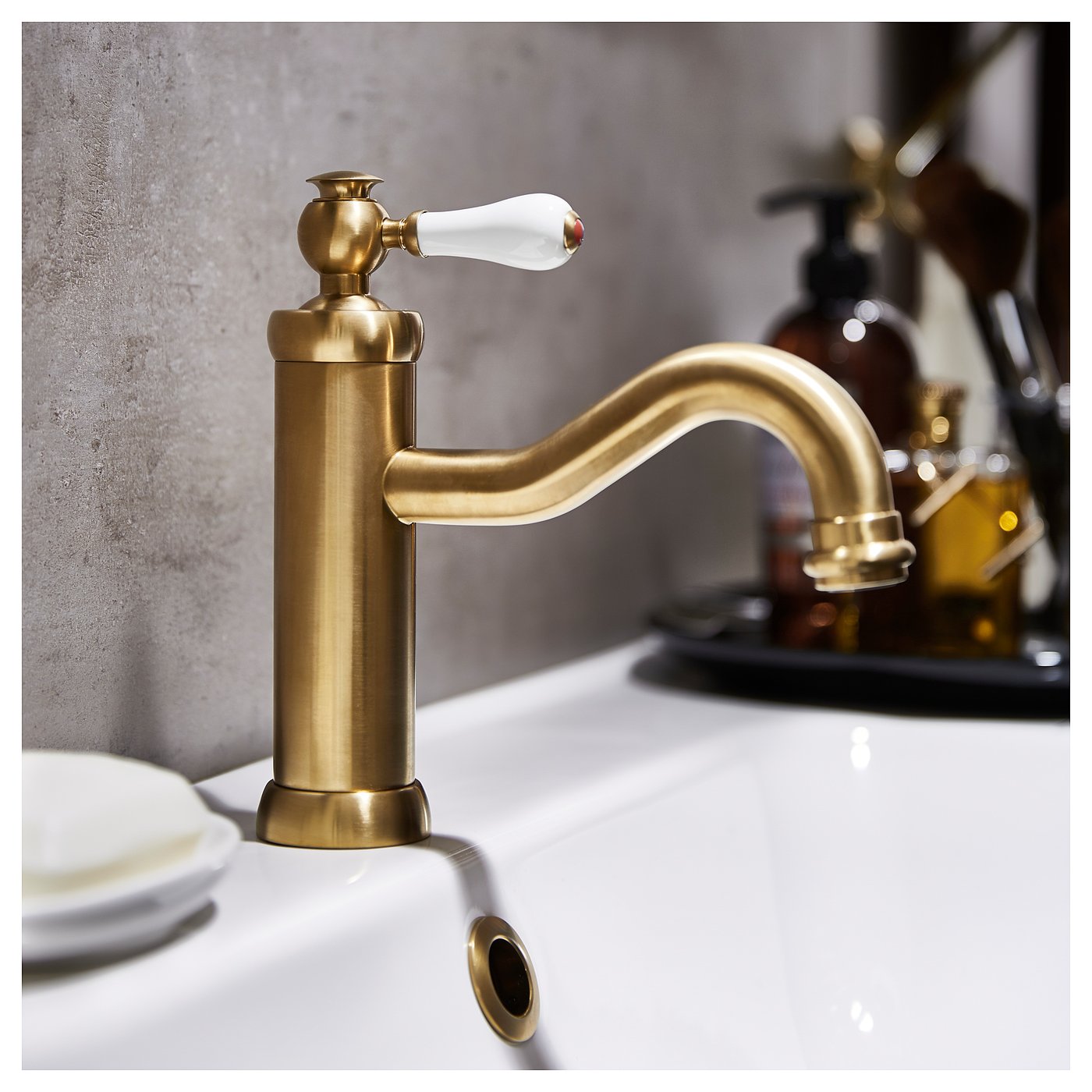 Hamnskar Mitigeur Lavabo Avec Bonde Laiton Couleur Laiton Ikea