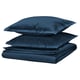Option : Parure de lit en coton HAMPFLOCKEL bleu foncé avec tissage percale impeccable et taies d’oreiller enveloppe.