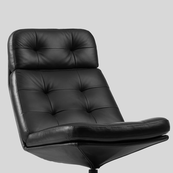 HAVBERG Fauteuil avec repose-pieds, Grann/Bomstad noir