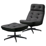 HAVBERG Fauteuil avec repose-pieds, Grann/Bomstad noir