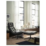 HAVBERG Fauteuil avec repose-pieds, Grann/Bomstad noir