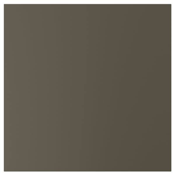 Un meuble à tiroirs HAVSTORP en brun foncé/beige. Il s’agit de lignes épurées et droites et d’une surface lisse faite de peinture acrylique et de panneaux de fibres.