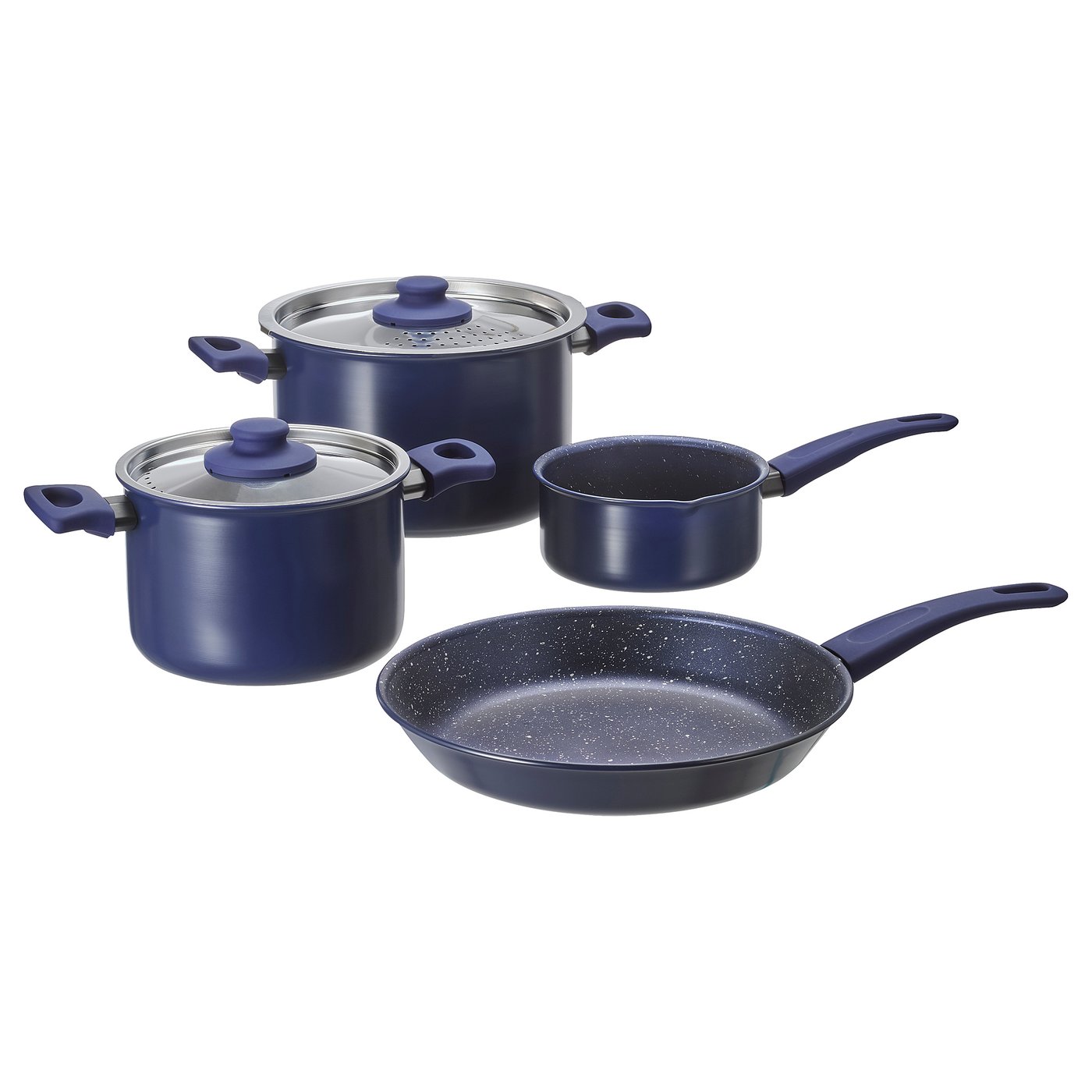 HEMLAGAD Batterie de cuisine, 4 pièces - bleu - IKEA