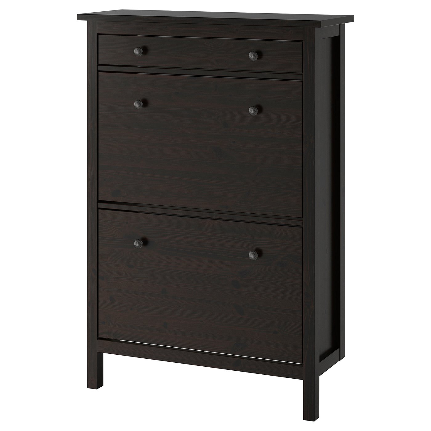 HEMNES Armoire à chaussures 2 casiers, brun noir, 89x127 cm IKEA