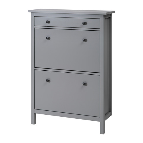 HEMNES Armoire à chaussures 2 casiers gris IKEA