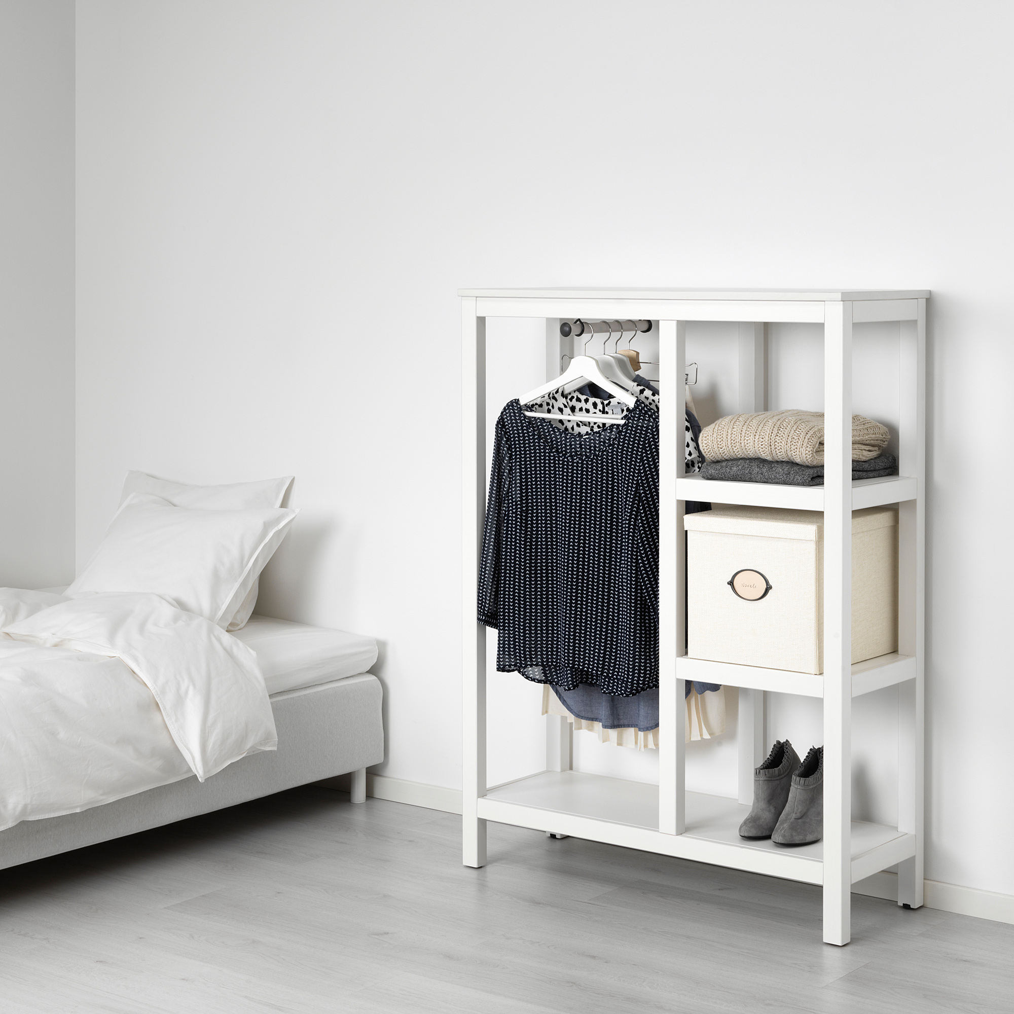 HEMNES Armoire ouverte, teinté blanc, 99x37x130 cm IKEA