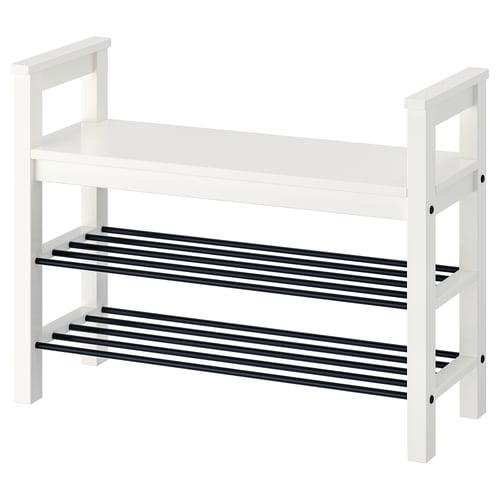 Hemnes Banc Avec Rangement Chaussures Blanc 85x32 Cm Ikea