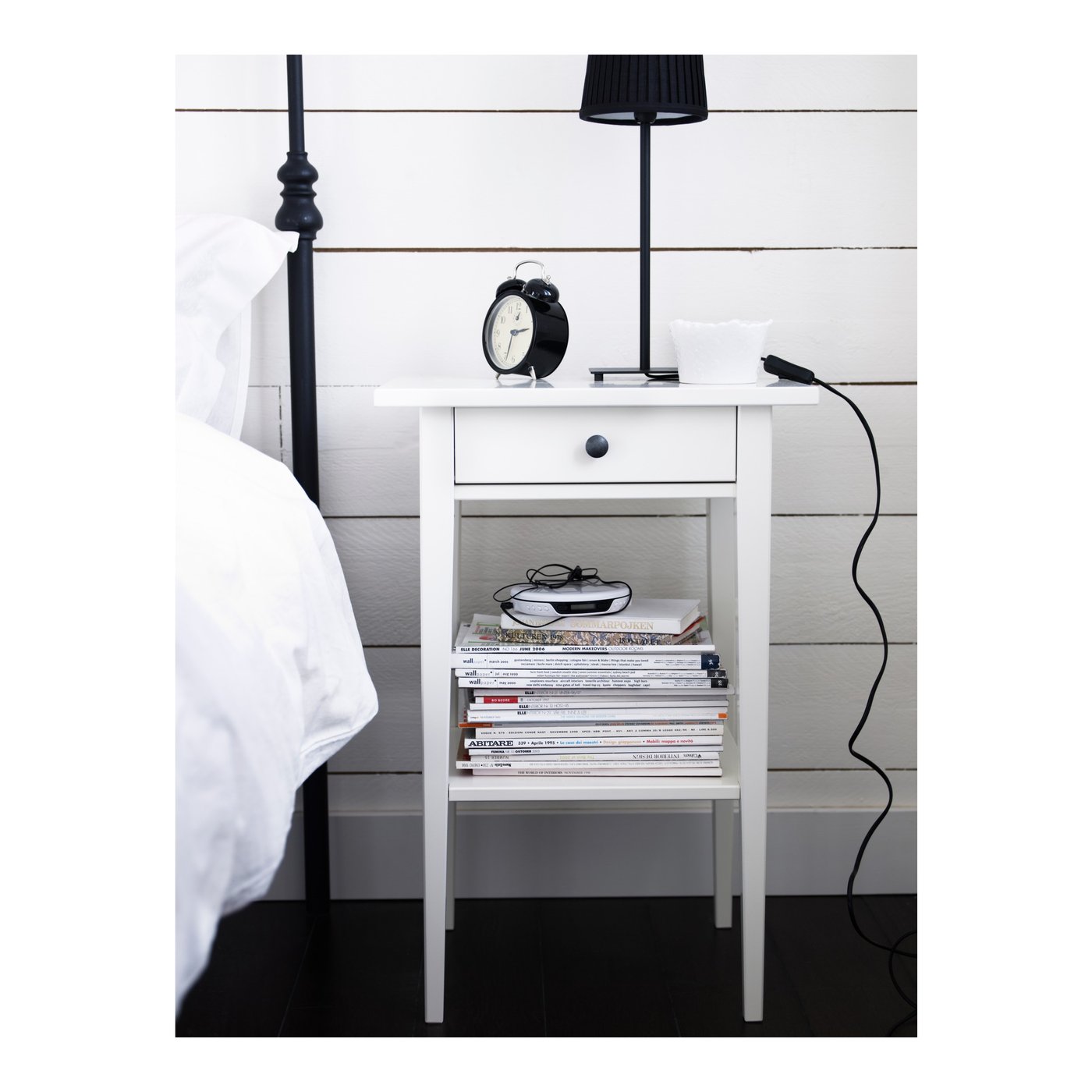HEMNES Table de chevet, blanc, 46x35 cm IKEA