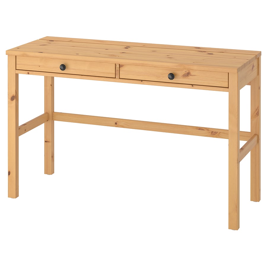 HEMNES Bureau à 2 tiroirs, brun clair, 120x47 cm IKEA