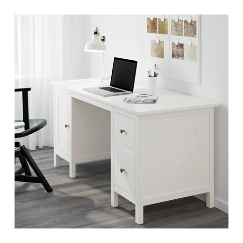 HEMNES Bureau teinté blanc IKEA