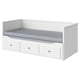 HEMNES Lit banquette 2p (struct + matelas), blanc/Ågotnes ferme, 80x200 cm