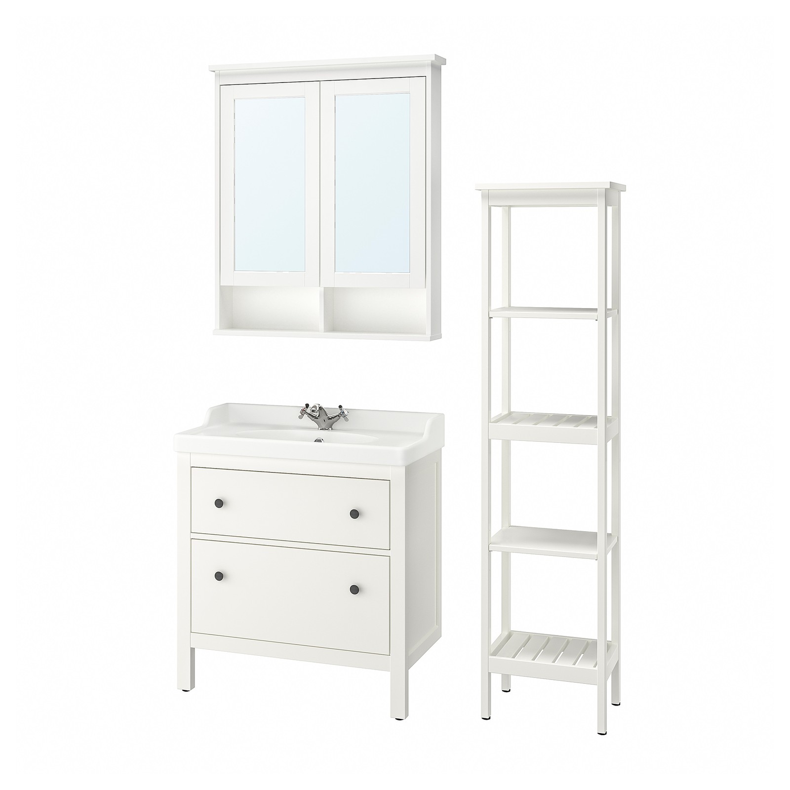 HEMNES / RÄTTVIKEN Mobilier salle de bain, 5 pièces blanc/Runskär