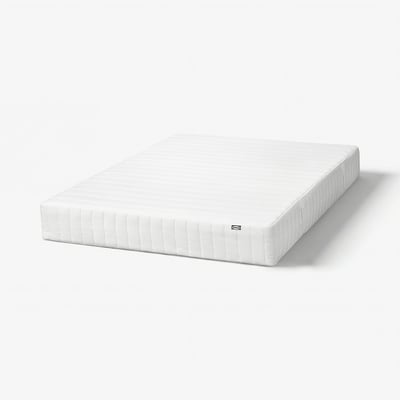 HÖJEHALL Matelas à ressorts ensachés, ferme/housse du dessus lavable blanc, 160x200 cm