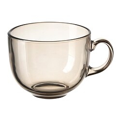 HÖSTAGILLE Tasse, brun clair verre trempé, 50 cl