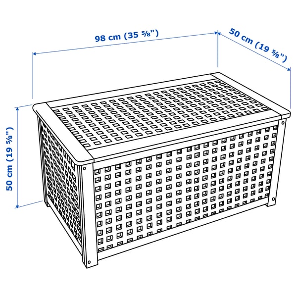 Illustration avec les mesures du produit : HOL.