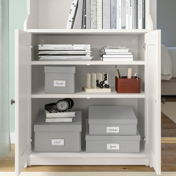 HOVKRATS boîte de rangement avec couvercle, gris clair, 23x32x14 cm IKEA