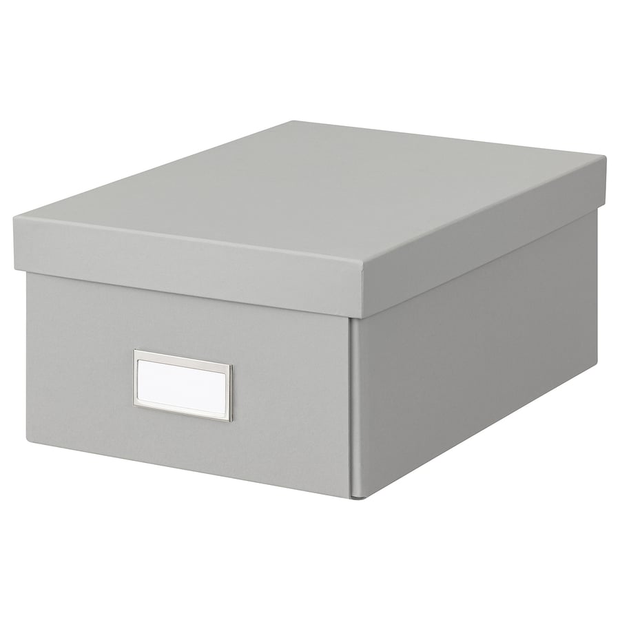 HOVKRATS boîte de rangement avec couvercle, gris clair, 23x32x14 cm IKEA