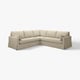 Canapé sectionnel HYLTARP : confortable, beige, inspiré du lin, design moderne aux lignes épurées.