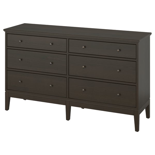 Commode ikea IDANÄS noire avec 6 tiroirs.